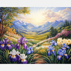 Iris Valley Paint by Numbers Kit design preview showing the full artwork layout before painting