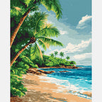 Island Sunshine Cove Paint by Numbers Kit design preview showing the full artwork layout before painting