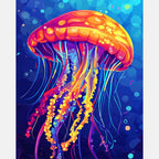 Jellyfish Majesty Paint by Numbers Kit design preview showing the full artwork layout before painting