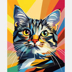 Kaleidoscope Cat Paint by Numbers Kit design preview showing the full artwork layout before painting