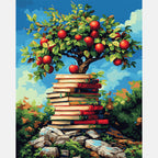 Knowledge & Nature Paint by Numbers Kit design preview showing the full artwork layout before painting