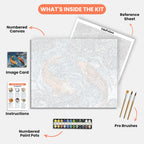 Koi Tranquility Paint by Numbers Kit – includes numbered canvas, paint pots, brushes, and instructions