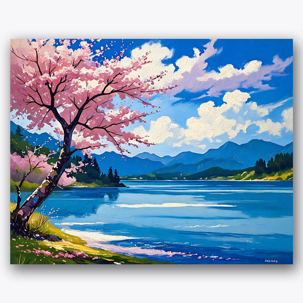 Lake Blossom View Paint by Numbers Kit UdoPaints