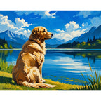 Lakeside Retriever Paint by Numbers Kit design preview showing the full artwork layout before painting