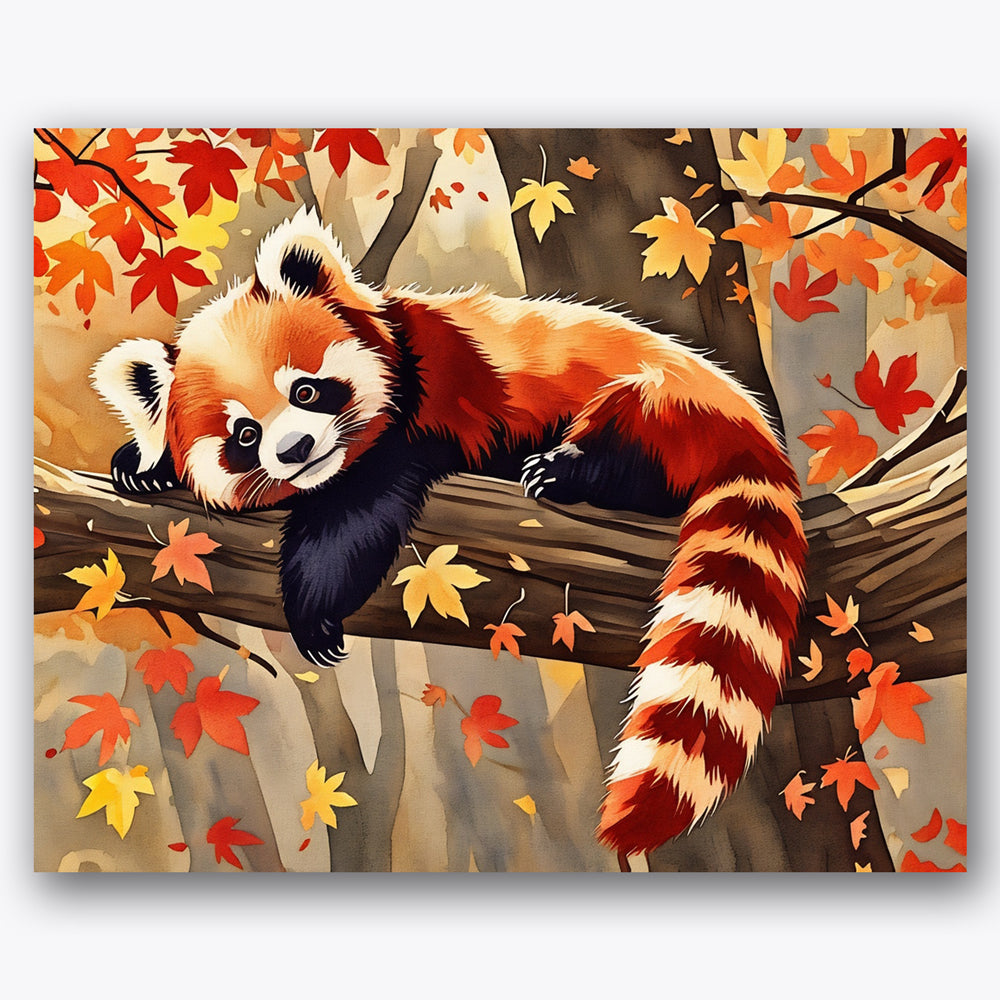 Serene Red Panda Paint by Numbers Kit UdoPaints