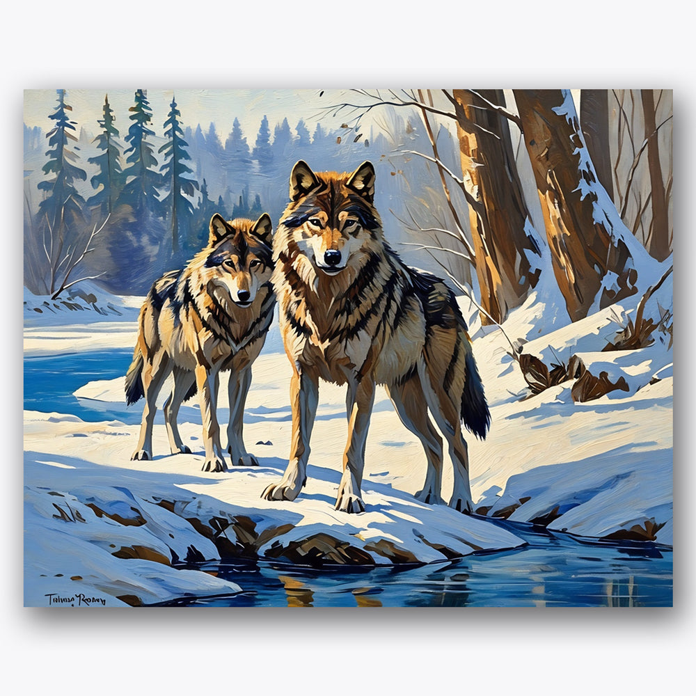 Winter Wolves Paint by Numbers Kit UdoPaints
