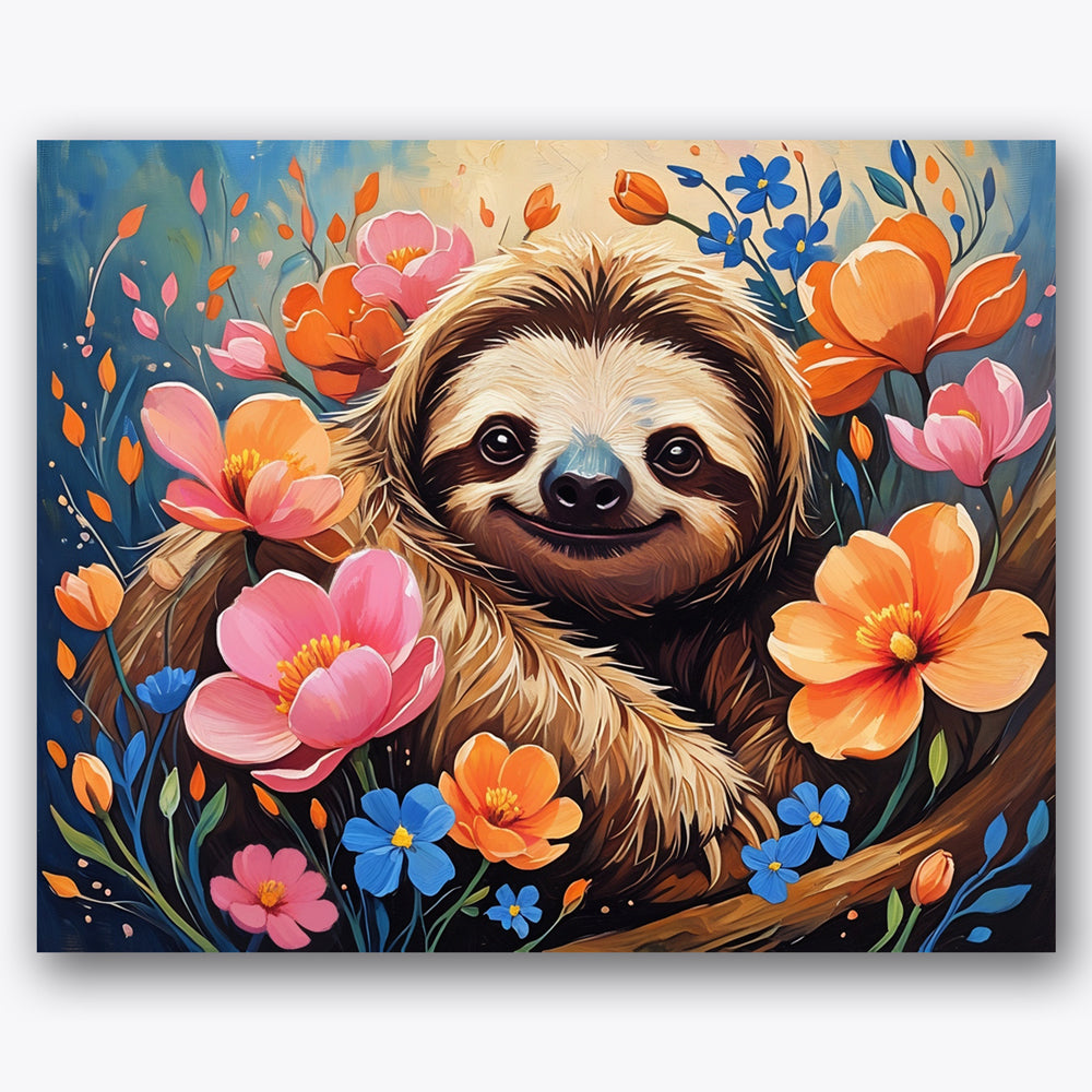 Sloth's Paradise Paint by Numbers Kit UdoPaints