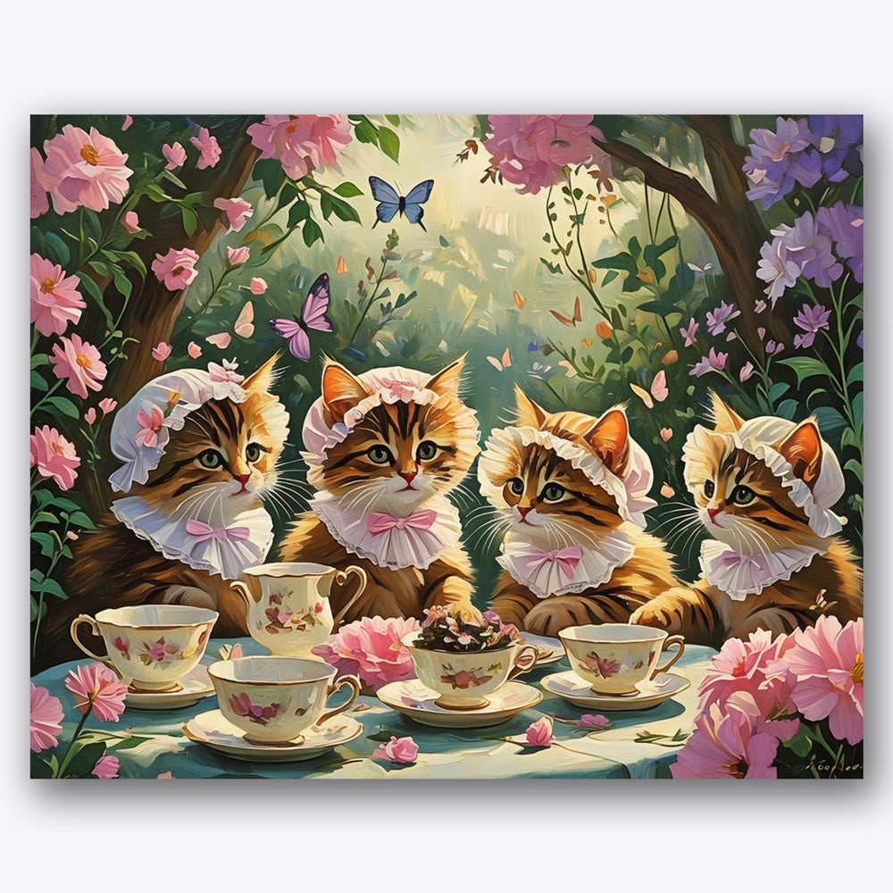 Whimsical Tea Party Paint by Numbers Kit UdoPaints