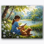 Peaceful Reading Paint by Numbers Kit UdoPaints