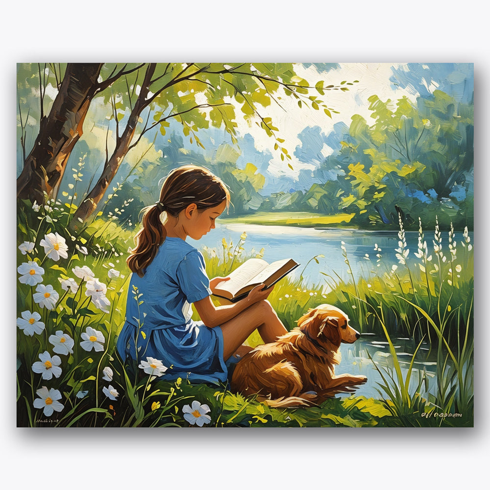 Peaceful Reading Paint by Numbers Kit UdoPaints