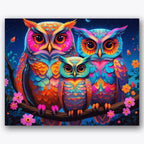 Mystical Owl Trio Paint by Numbers Kit UdoPaints