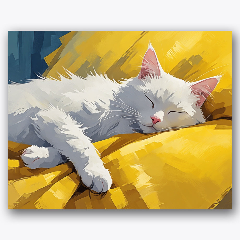 Sleepy Cat Paint by Numbers Kit UdoPaints