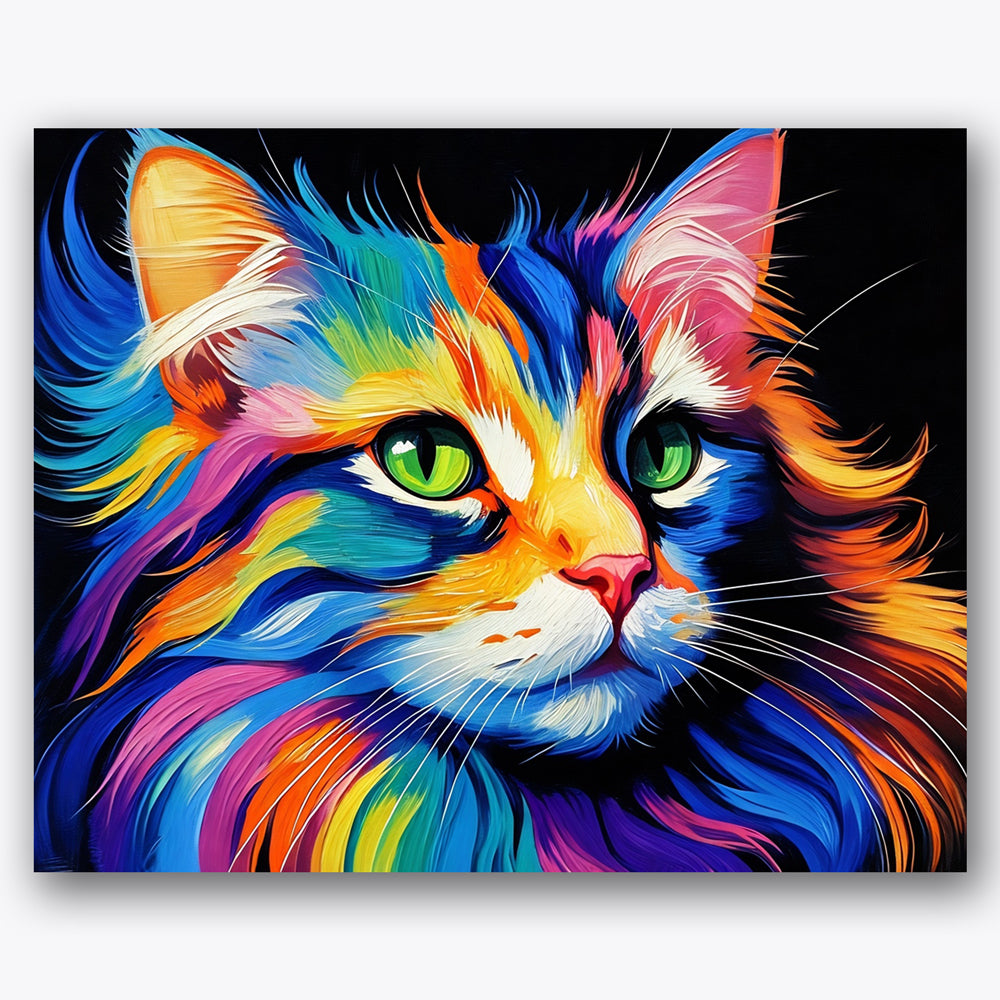 Vivid Cat Paint by Numbers Kit UdoPaints