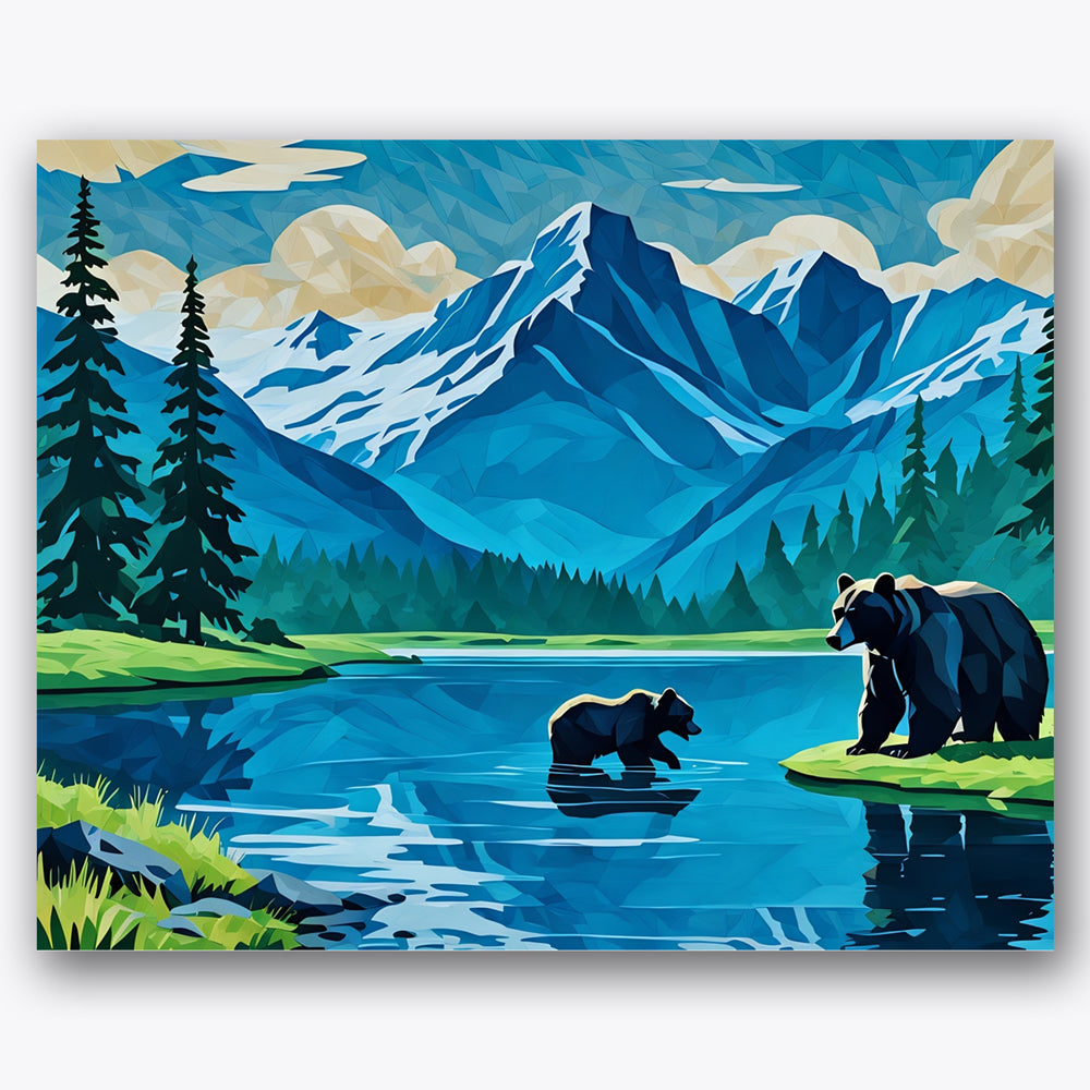 Mountain Lake Paint by Numbers Kit UdoPaints