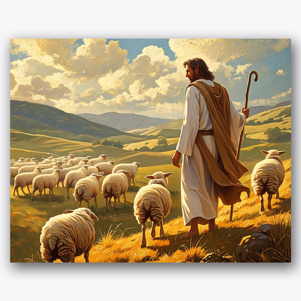 Shepherd and Flock Paint by Numbers Kit UdoPaints