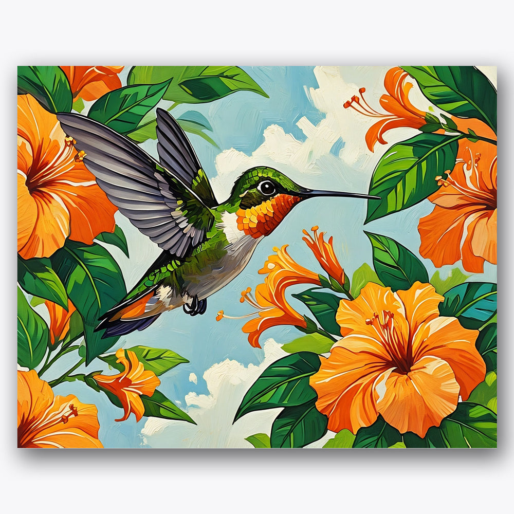 Hummingbird Delight Paint by Numbers Kit UdoPaints