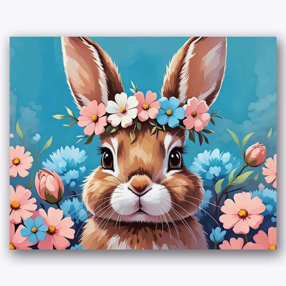 Floral Crown Bunny Paint by Numbers Kit UdoPaints