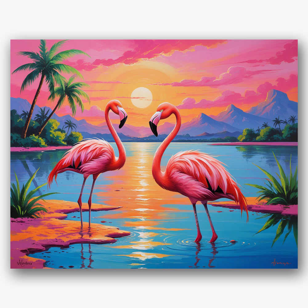 Flamingo Serenity Paint by Numbers Kit UdoPaints