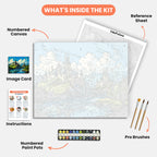 Castle Haven Paint by Numbers Kit – includes numbered canvas, paint pots, brushes, and instructions