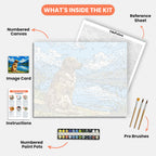 Lakeside Retriever Paint by Numbers Kit – includes numbered canvas, paint pots, brushes, and instructions