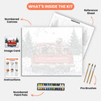 Holiday Puppy Parade Paint by Numbers Kit – includes numbered canvas, paint pots, brushes, and instructions