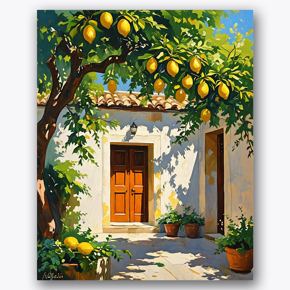 Lemon Courtyard Paint by Numbers Kit UdoPaints