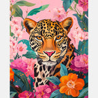 Leopard S Bloom Paint by Numbers Kit design preview showing the full artwork layout before painting