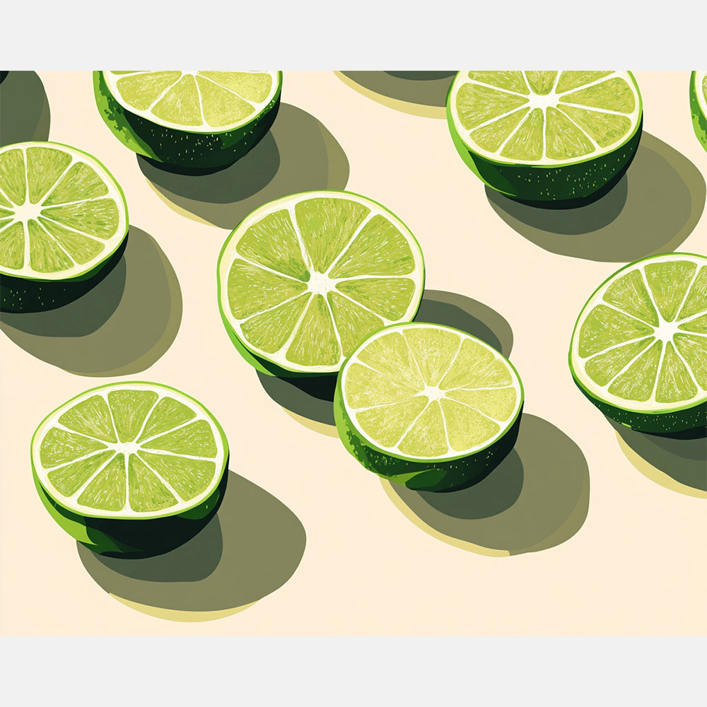 Lime Abundance Paint by Numbers Kit design preview showing the full artwork layout before painting
