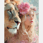 Lion Heart Paint by Numbers Kit design preview showing the full artwork layout before painting