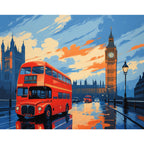 London Evening Paint by Numbers Kit design preview showing the full artwork layout before painting