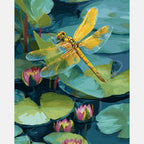 Lotus Dragonfly Paint by Numbers Kit design preview showing the full artwork layout before painting