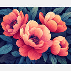 Lush Peony Paint by Numbers Kit design preview showing the full artwork layout before painting