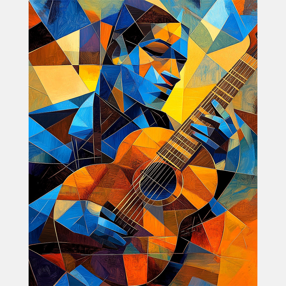 Lyrical Abstraction Paint by Numbers Kit design preview showing the full artwork layout before painting