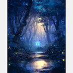 Magic Forest Glade Paint by Numbers Kit design preview showing the full artwork layout before painting