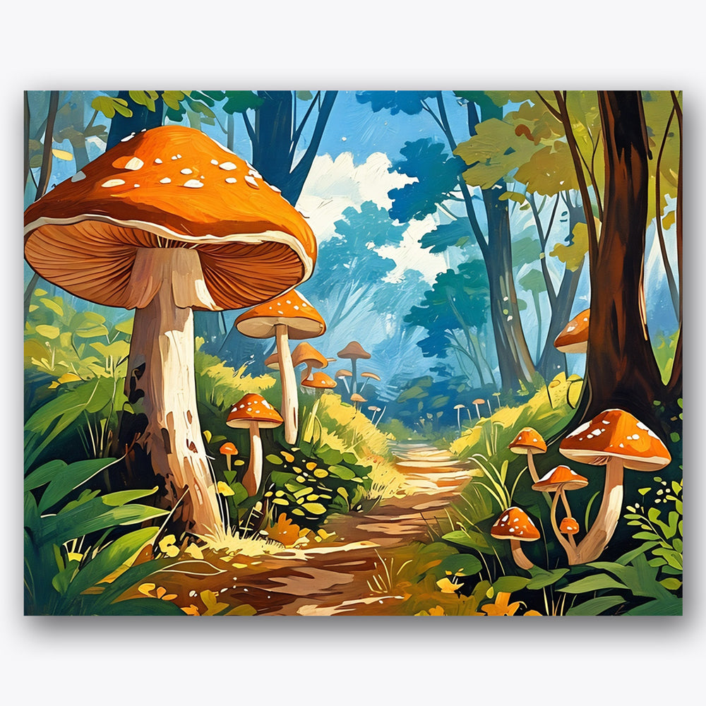 Magic Mushroom Path Paint by Numbers Kit UdoPaints
