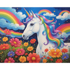 Magical Unicorn Paint by Numbers Kit design preview showing the full artwork layout before painting