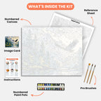 Majestic Soaring Paint by Numbers Kit – includes numbered canvas, paint pots, brushes, and instructions