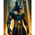 Majestic Anubis Paint by Numbers Kit design preview showing the full artwork layout before painting