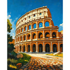 Majestic Colosseum Paint by Numbers Kit design preview showing the full artwork layout before painting