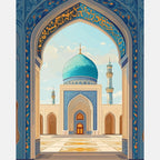 Majestic Mosque Arches Paint by Numbers Kit design preview showing the full artwork layout before painting