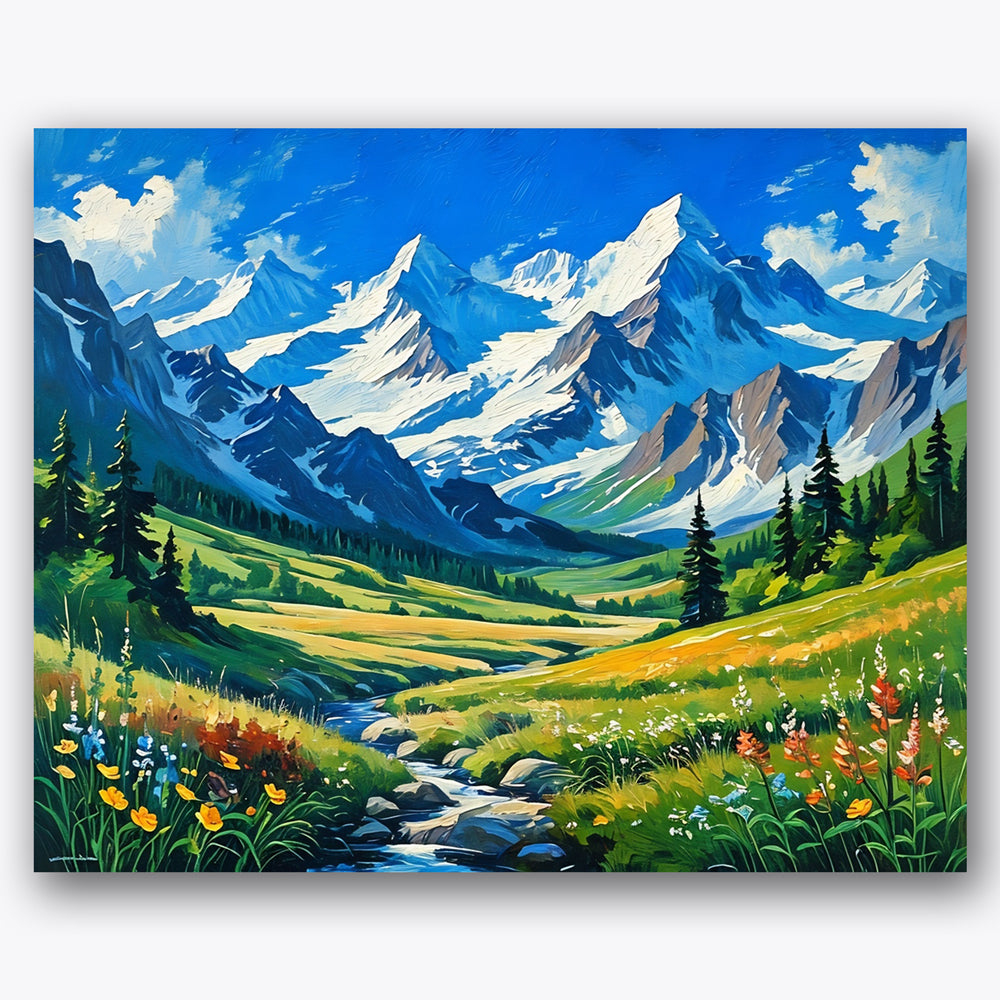 Majestic Mountain View Paint by Numbers Kit UdoPaints