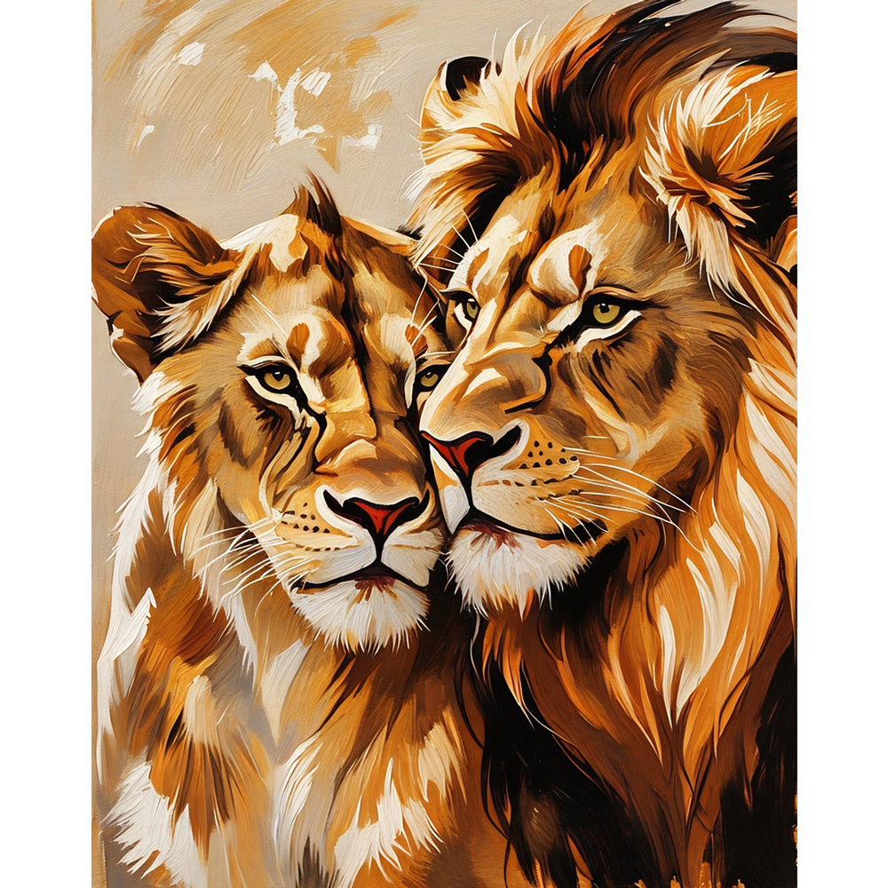 Majestic Pair Paint by Numbers Kit design preview showing the full artwork layout before painting