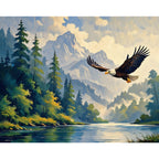 Majestic Soaring Paint by Numbers Kit design preview showing the full artwork layout before painting