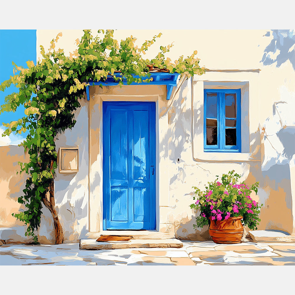 Maritime Doorway Paint by Numbers Kit design preview showing the full artwork layout before painting