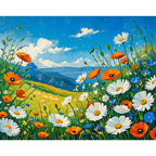 Meadow Bliss Paint by Numbers Kit design preview showing the full artwork layout before painting