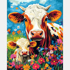 Meadow Companions Paint by Numbers Kit design preview showing the full artwork layout before painting