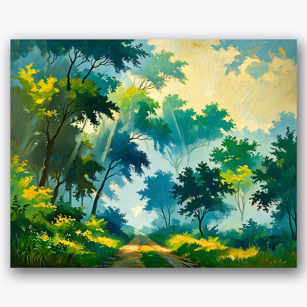 Misty Forest Path Paint by Numbers Kit UdoPaints