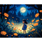 Moonlit Enchantment Paint by Numbers Kit design preview showing the full artwork layout before painting