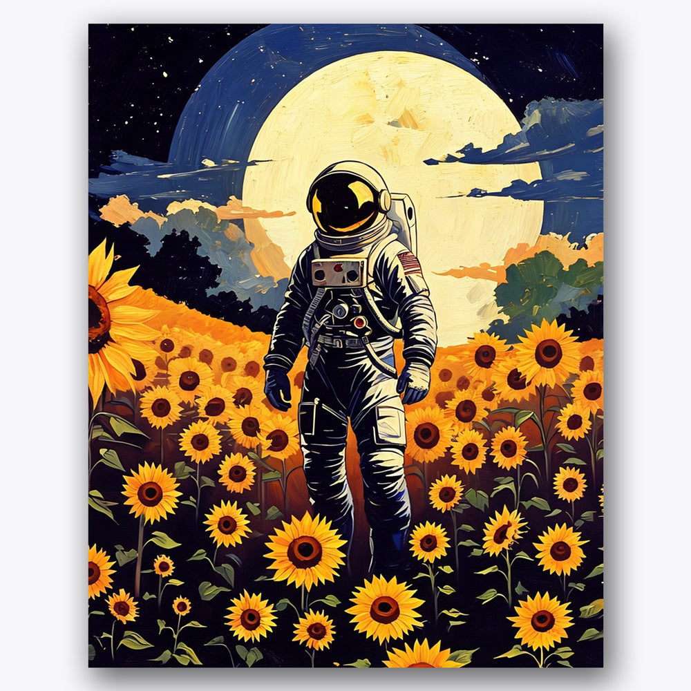 Moonlit Astronaut Paint by Numbers Kit UdoPaints
