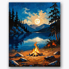 Moonlit Lakeside Paint by Numbers Kit UdoPaints